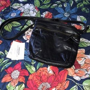 Black leather crossbody